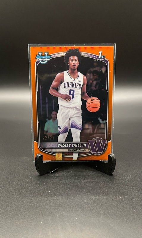 2025-26 Bowman #BCP-43 Wesley Yates III Chrome Prospects Orange Refractor #/25