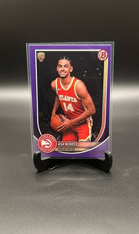 2025-26 Bowman #23 Asa Newell Purple Pattern Border #/199