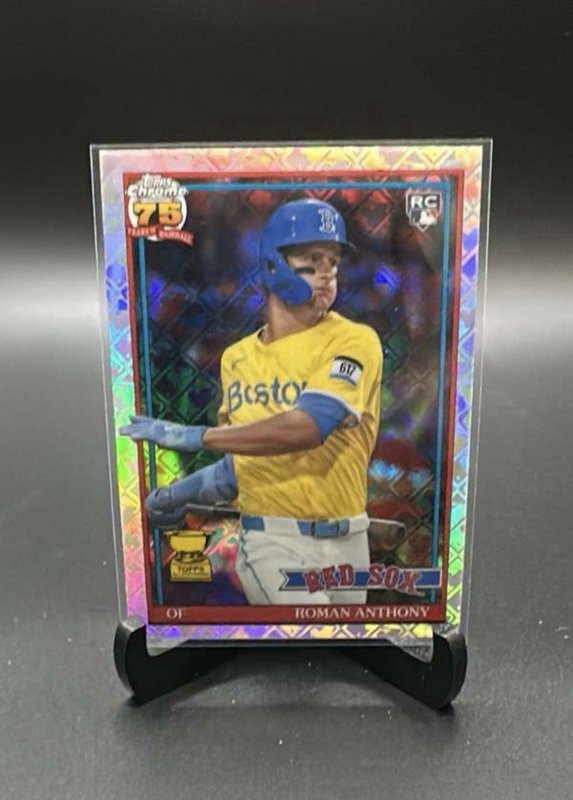 2026 Topps Chrome Logofractor-Roman Anthony Boston Red Sox-75th Anniversary