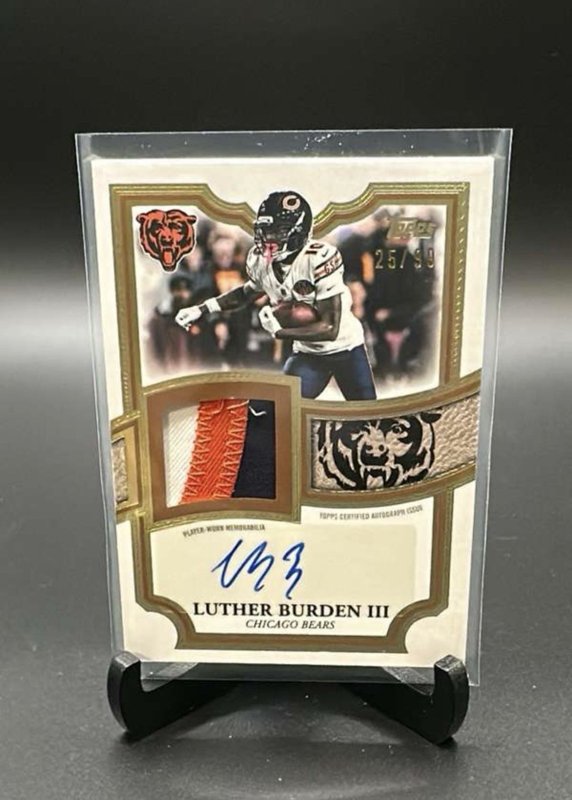 Luther Burden III 2026 Topps Football Autograph Patch Card 25/99 Chicago Bears