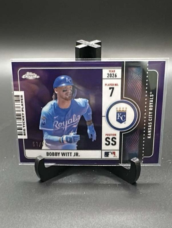 2026 Topps Chrome Bobby Witt Jr. Big Ticket Player Purple /75 SP KC Royals