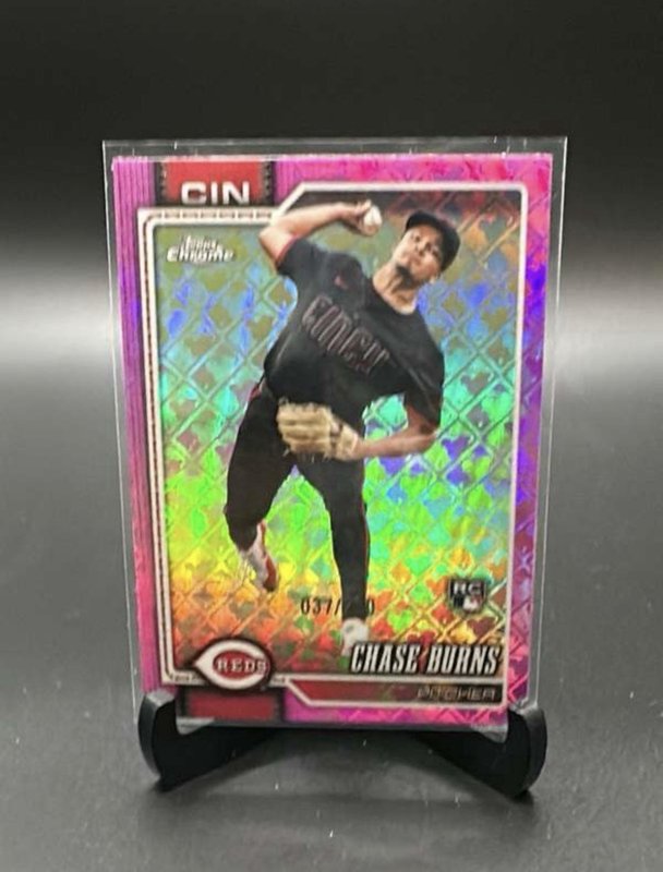 2026 Topps Chrome Logofractor Chase Burns RC Pink /250 #134 Reds