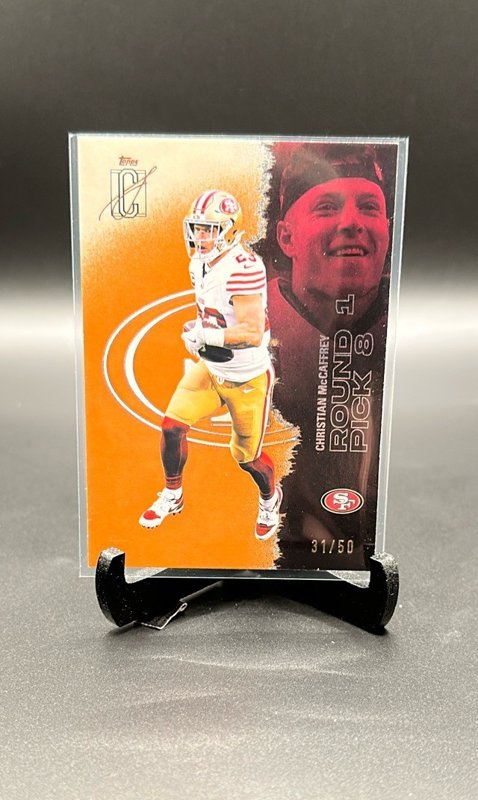 2025 Topps Signature Class #49 Christian McCaffrey Orange #/50