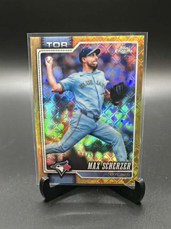 2026 Topps Chrome Logofractor Max Scherzer GOLD /50- Toronto Blue Jays ⚾️⚾️