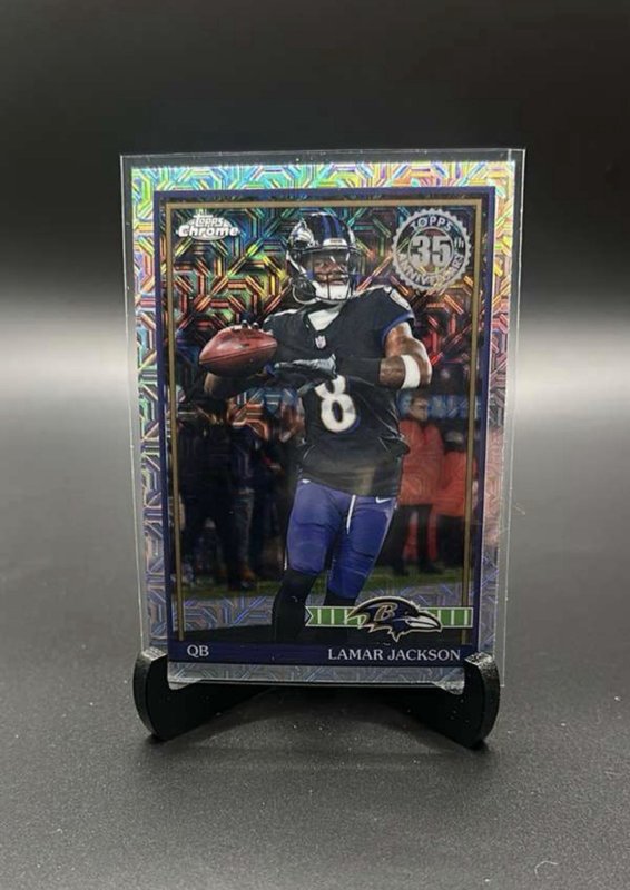 2026 Topps Chrome Lamar Jackson Silver Pack Refractor Mojo 91-TC7
