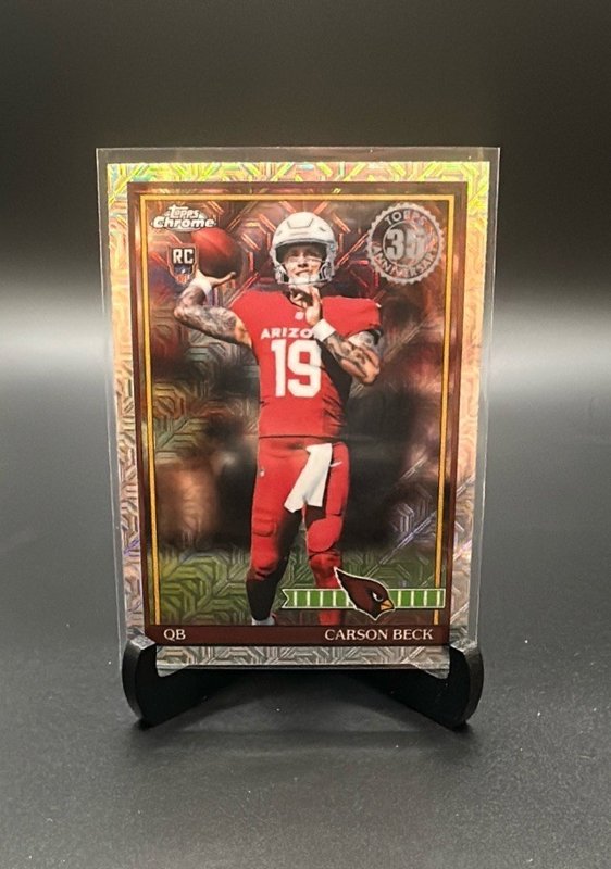 2026 Topps Flagship #91TRC-5 Carson Beck 1991 Topps Football Rookies Chrome