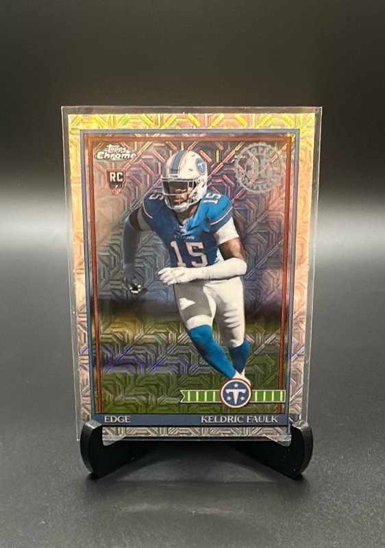 2026 Topps Flagship #91TRC-44 Keldric Faulk 1991 Topps Football Rookies Chrome