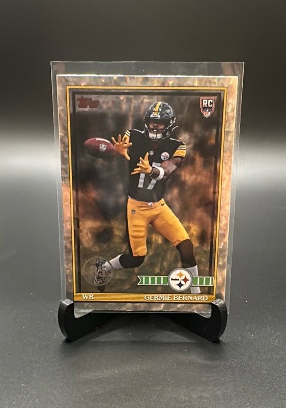 2026 Topps Flagship #91TR-25 Germie Bernard 1991 Topps Football Rookies Crackle