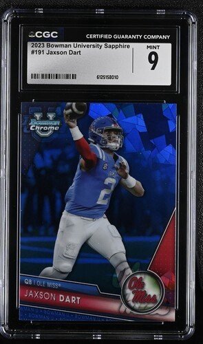 2023 Bowman University Chrome Sapphire Edition - Jaxson Dart #191 (RC) - CGC 9