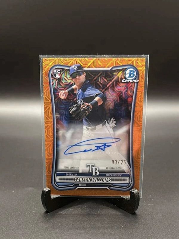 2026 Bowman - Carson Williams Auto Orange Mojo Refractor /25. #RMA-CW (RC)