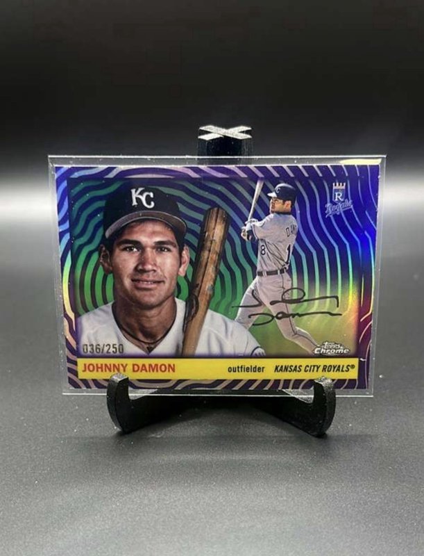 JOHNNY DAMON /250- 2025 Topps Chrome Platinum #475 Vibrations  Refractor