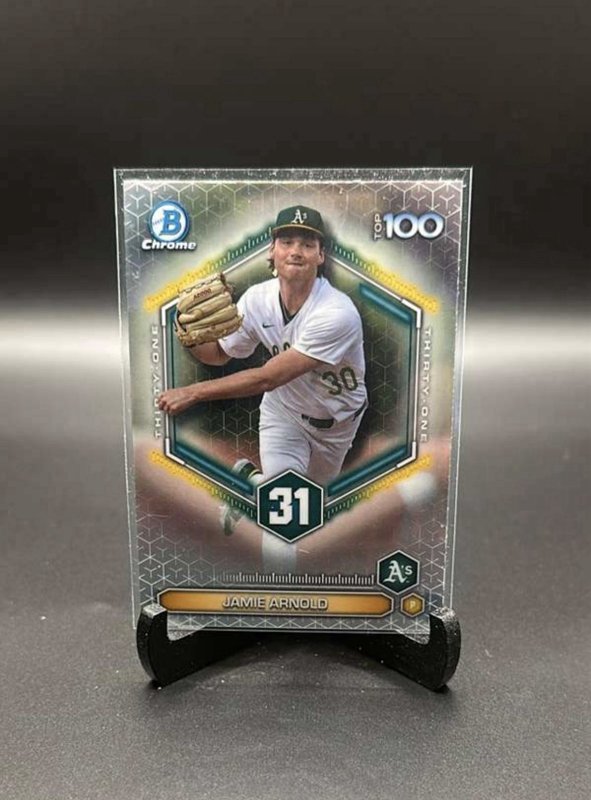 2026 Bowman Chrome Jamie Arnold Bowman Scouts Top 100 #BTP-31 Athletics