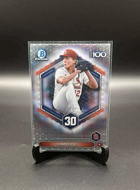 2026 Bowman Liam Doyle Rookie Chrome Top 100 Insert Card St. Louis Cardinals