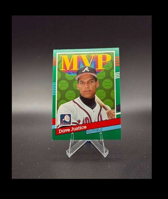 1991 Donruss - David Justice #402 4 Red Stripes on Top Right