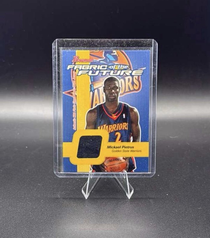 MICKAEL PIETRUS 2003 BOWMAN FABRIC OF THE FUTURE #FF-MP JERSEY PATCH WARRIOS