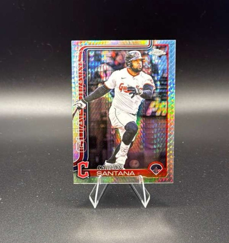 2025 Topps Chrome Update Series - Carlos Santana #USC11 Prism Refractor