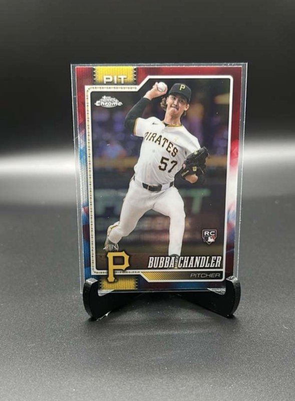 Topps 2026 Chrome Bubba Chandler RC Pirates Red White & Blue Parallel