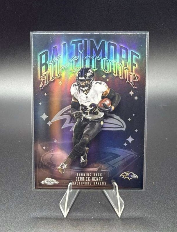 Topps 2025 All-Chrome Derrick Henry #ACT-4 Baltimore Ravens Refractor