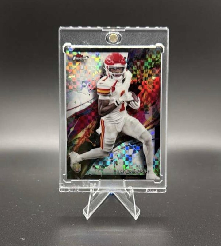 2024 Topps Finest - Common Xavier Worthy #91 Checkerboard Refractor (RC)