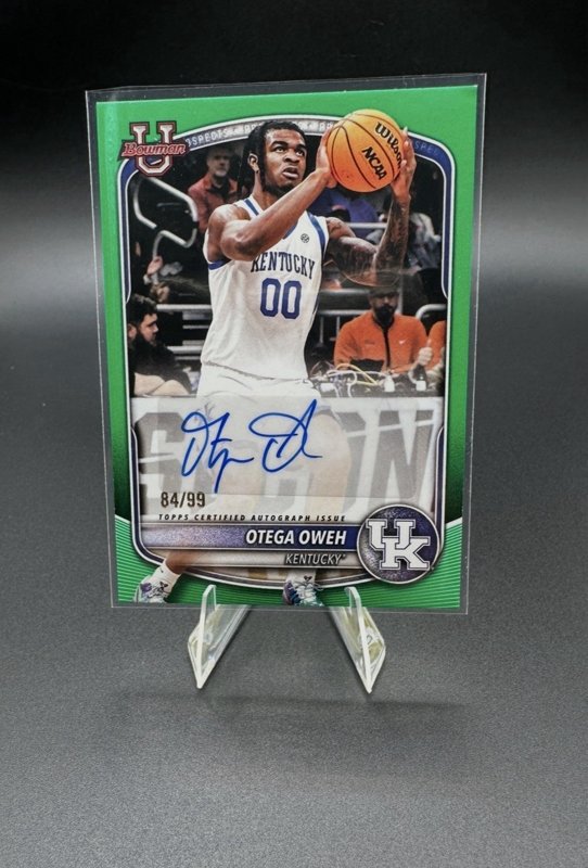 2025-26 Bowman Basketball Chrome U Green  Otega Oweh Auto /99 Kentucky