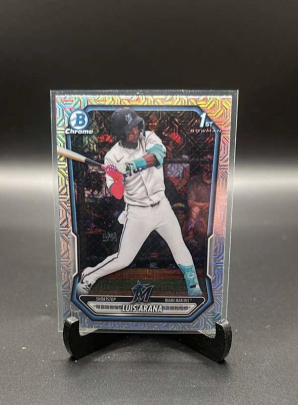 2026 Bowman Chrome Luis Arana BCP-72 1st Bowman Mojo Refractor Marlins