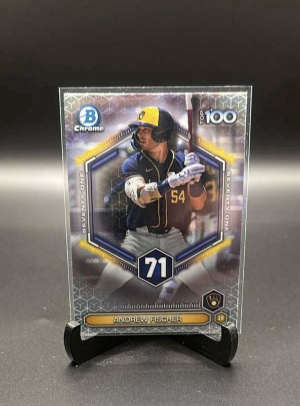 Andrew Fischer 2026 Bowman Chrome #BTP-71 Top 100 Brewers