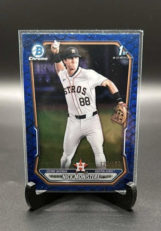 2026 Bowman  Nick Monistere Chrome Prospects Reptilian Refractor Blue /150