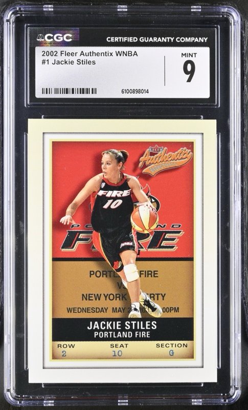 2002 Fleer Authentix WNBA - Jackie Stiles #1 - CGC 9