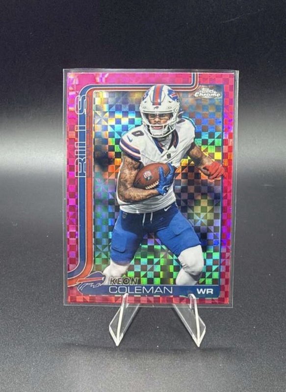 Topps Chrome 2025 Keon Coleman Hot Pink X Fractor