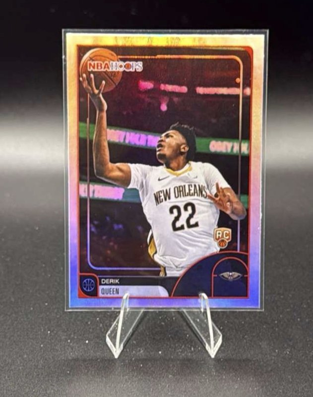 2025-26 Topps NBA Hoops Derik Queen RC Holo Foil Base Rookie Pelicans