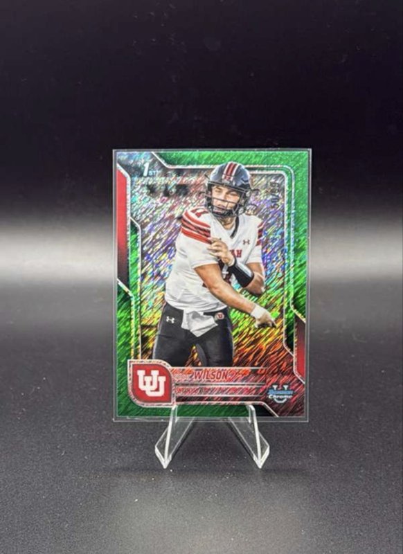 2025 Bowman University Chrome - Isaac Wilson #85 Green Shimmer Refractor /99...