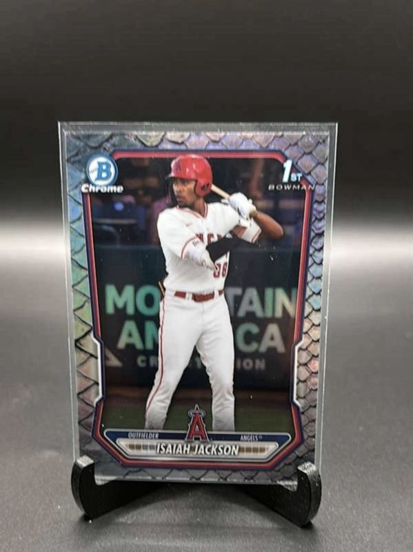 2026 Bowman Chrome 1st Isaiah Jackson #BCP-60 Reptilian Refractor Angels