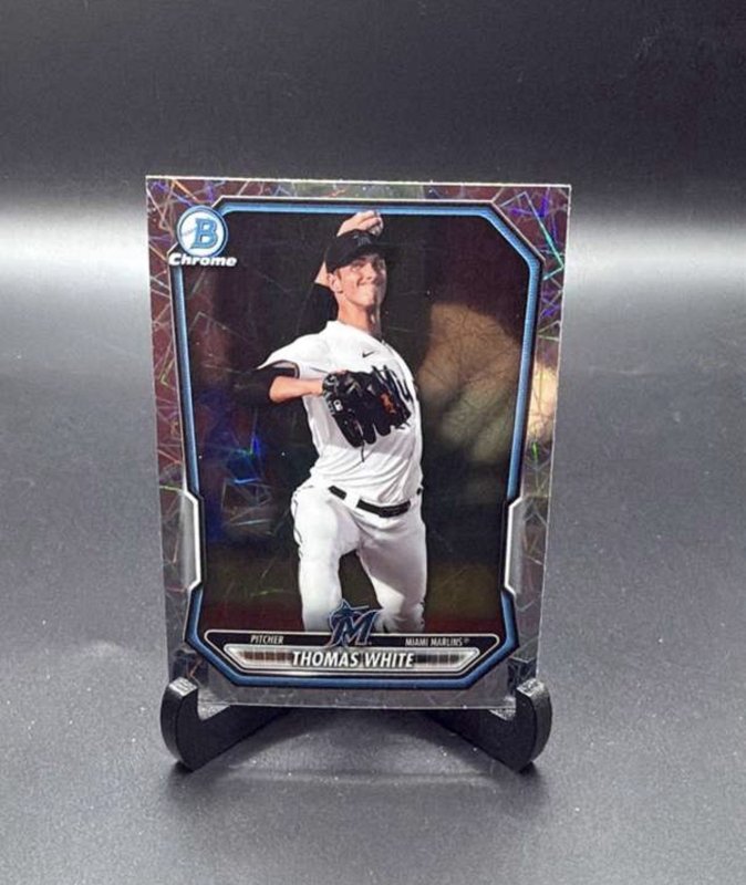 2026 Bowman Chrome-Thomas White-Mojo Laser Refractor #BDC-26 Parallel Marlins