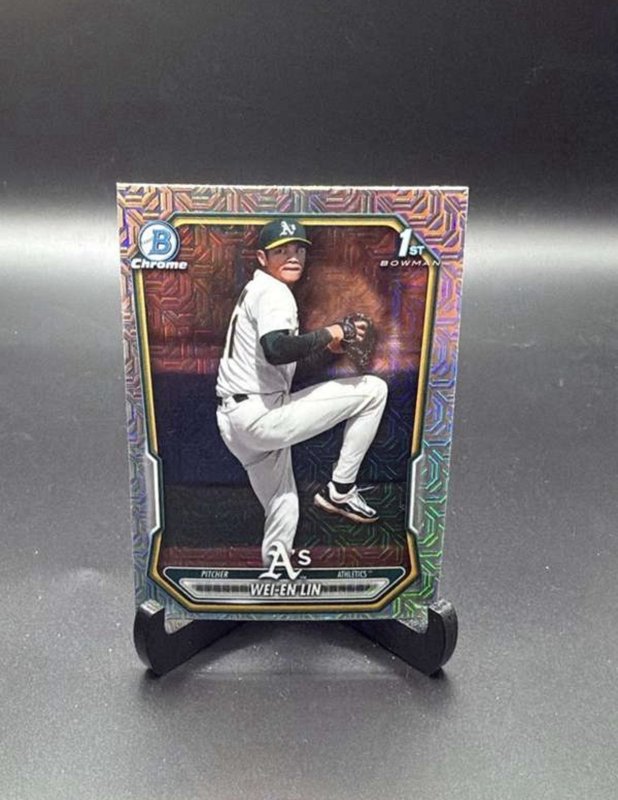 Wei-En Lin 2026 Bowman Chrome Prospects Mojo Refractor #BCP-125 - Athletics