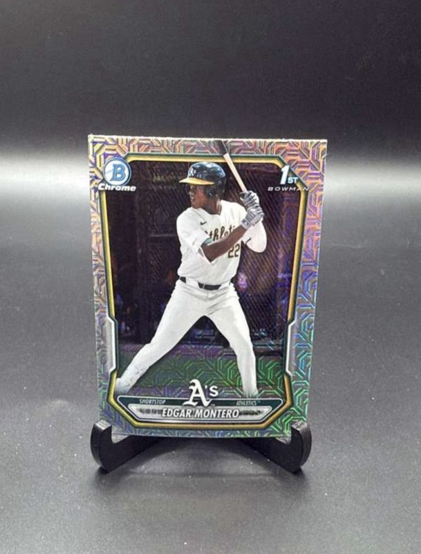 2026 Bowman Chrome Edgar Montero 1st Bowman Mojo Refractor Athletics
