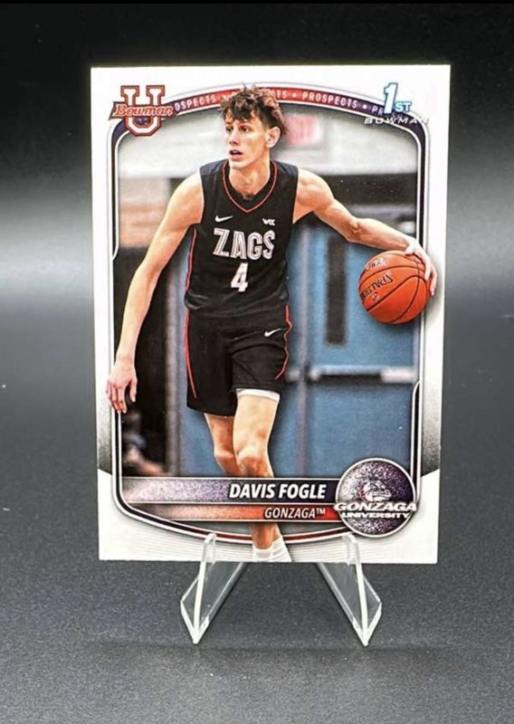 2025-26 Bowman Basketball Prospects 1st Bowman BPP-47 Davis Fogle, Gonzaga