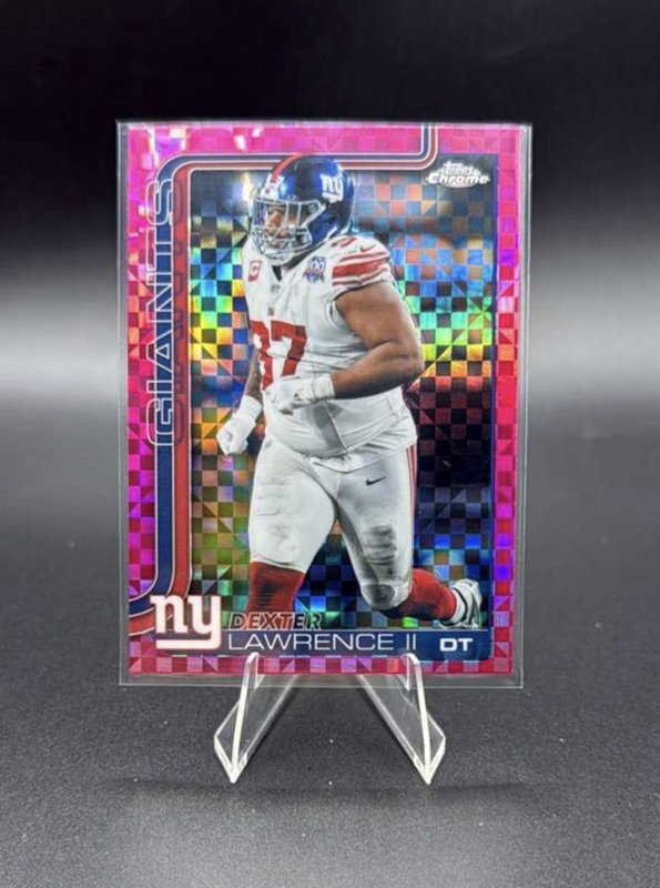 2025 Topps Chrome #230 Dexter Lawrence II Pink X-Fractor