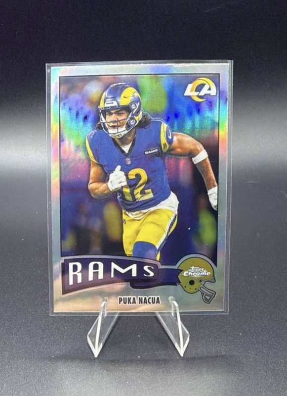 2025 Topps Chrome Football Puka Nacua #1975-19 Insert Refractor 🔥 LA Rams
