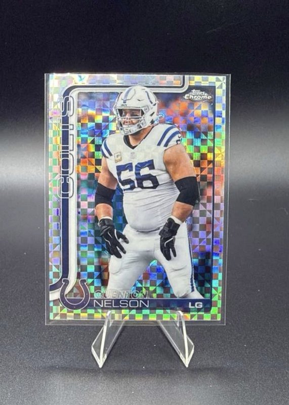 2025 Topps Chrome - Quenton Nelson #144 Hot Pink X-Fractor