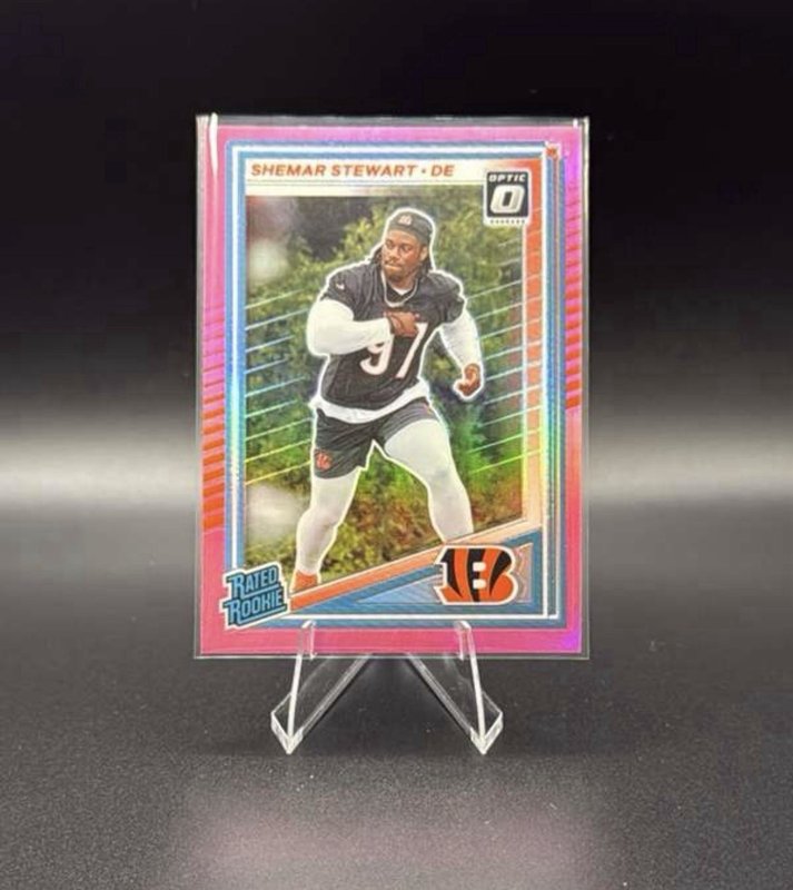 2025 Panini Donruss - Rated Rookie Shemar Stewart #393 Optic Preview Pink Prizm