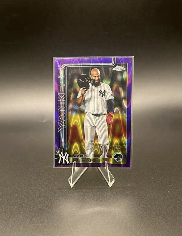 2025 Topps Chrome Update Amed Rosario #USC51 Purple RayWave Refractor 095/250