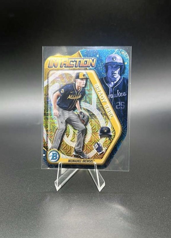 2025 Bowman Draft Chrome In Action Brady Ebel BIA-20 Gold Refractor 06/50 (RC)