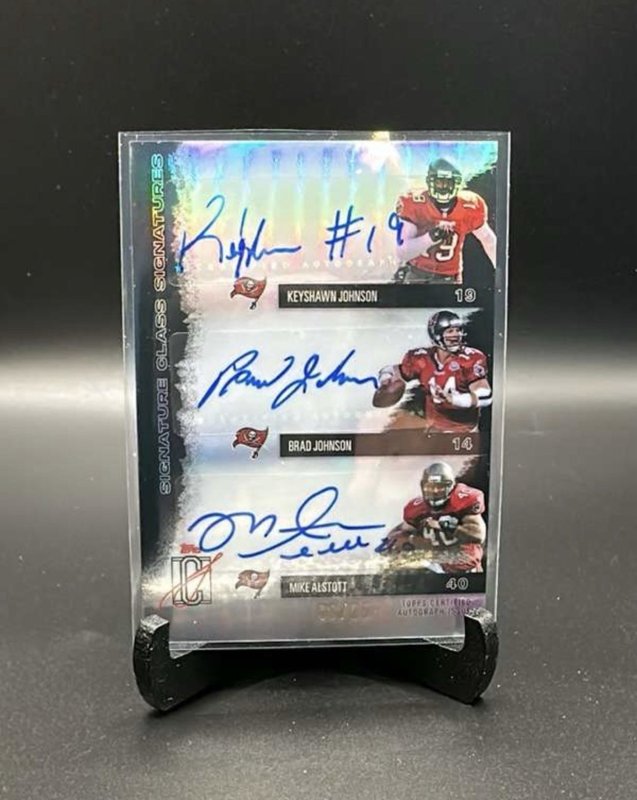 Brad Johnson/Mike Alstott/Keyshawn Johnson Topps Signature Class-Triple Sig /25