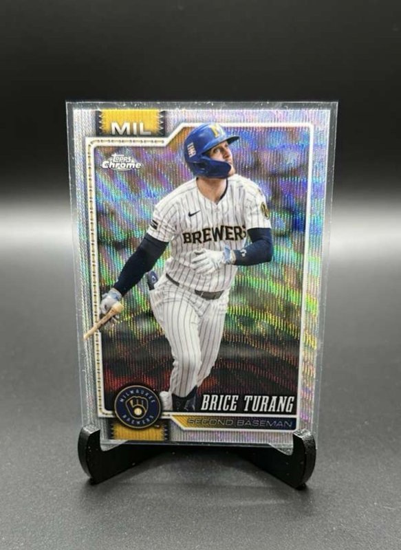 2026 Topps Chrome - Brice Turang Wave Refractor #4 - Milwaukee Brewers