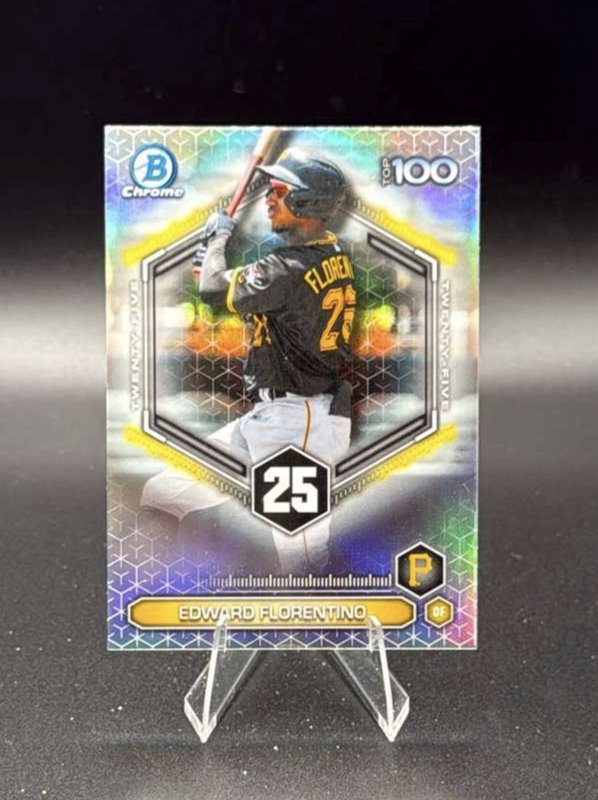 2026 Bowman - Edward Florentino RC Chrome - Top 100 Pittsburgh Pirates - #BTP-25