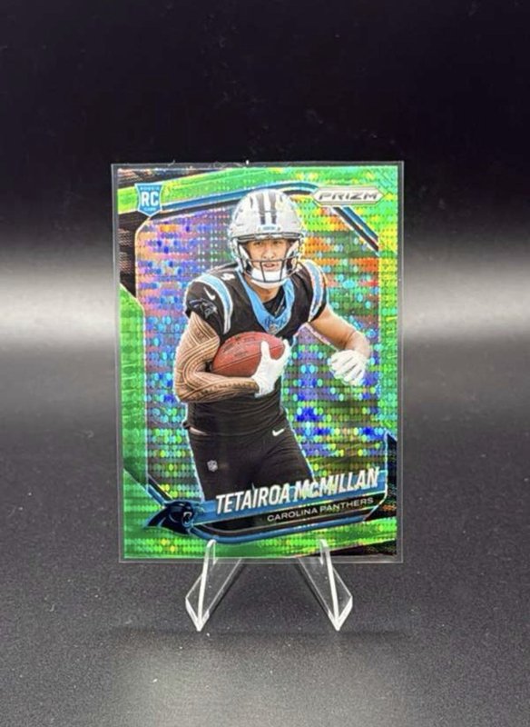 2025 Panini Prizm - Rookies Tetairoa McMillan #311 Neon Green Pulsar Prizm (RC)