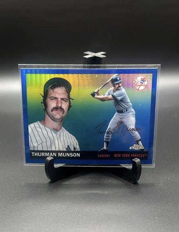 2025 Topps Chrome Platinum Blue Prism Refractor #214 Thurman Munson, Yankkes