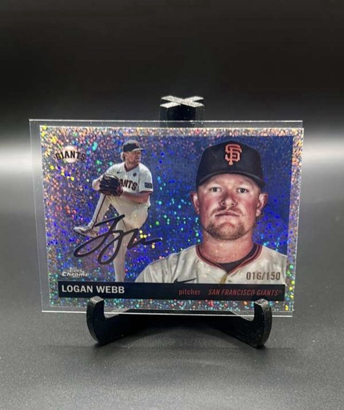 2025 Topps Chrome Platinum Logan Webb Speckle Refractor #/150 Giants