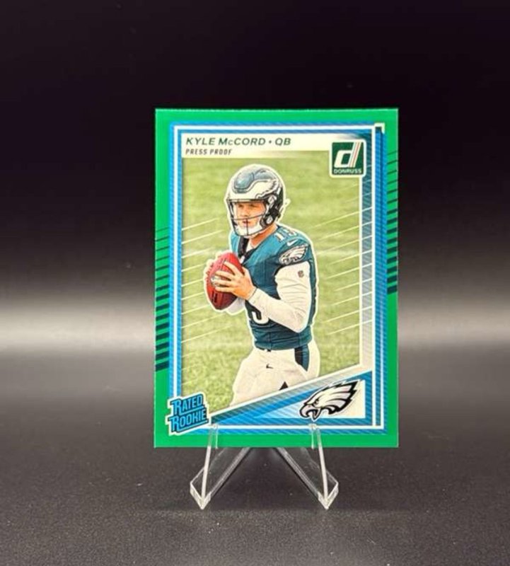 2025 Panini Donruss - Rated Rookie Kyle McCord #325 Press Proof Green (RC)