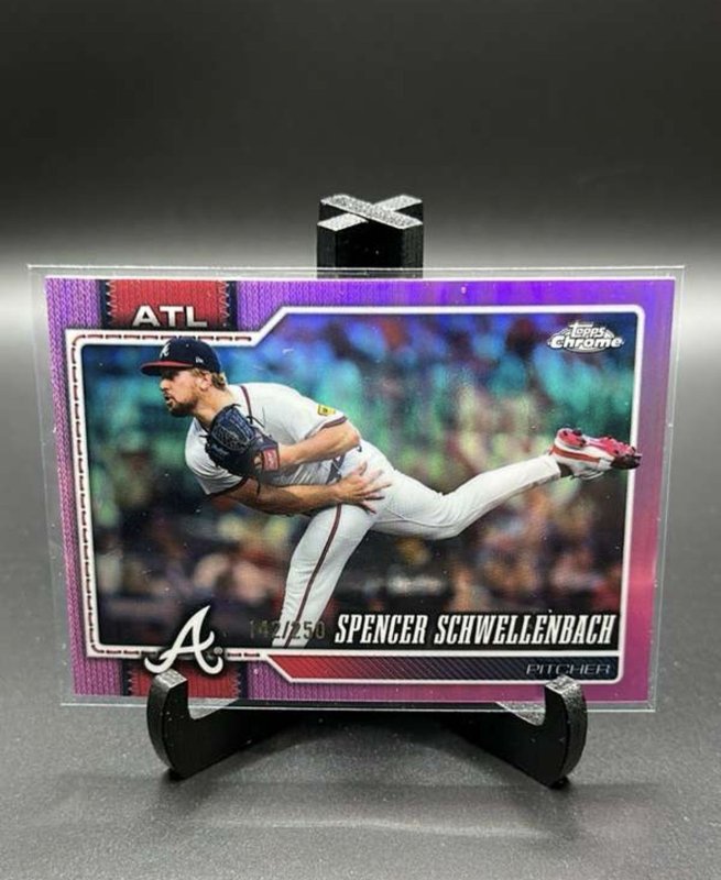 2026 Topps Chrome Spencer Schwellenbach Pink Refractors /250 #80 Braves